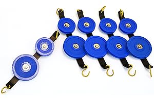 Eisco Labs Set of 5 Plastic Pulleys, Double in Tandem, 38 and 50 mm Diameter, Low Friction