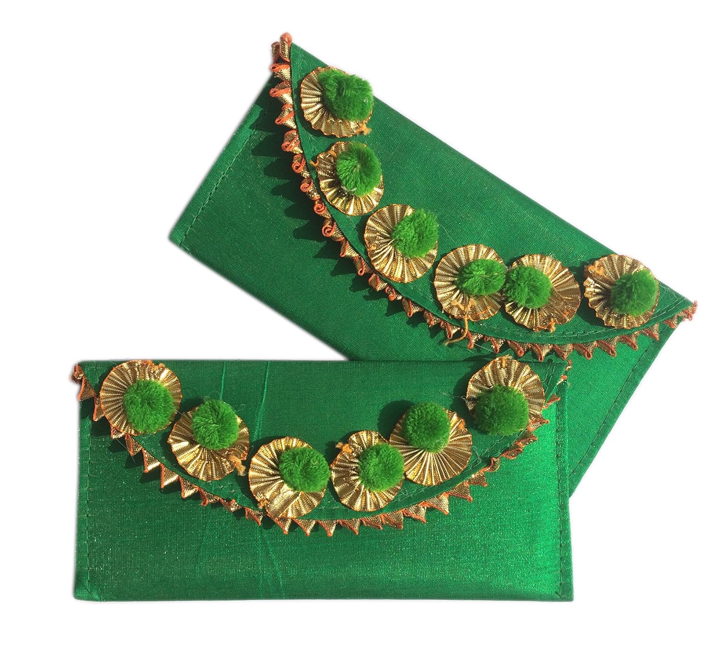 loops n knots handmade fabric cash shagun envelope for wedding & festivals.set of 2