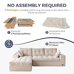 MAXYOYO L-Shaped Sectional Sofa with Convertible