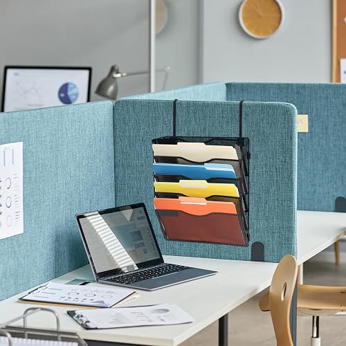 EASEPRES 5-Pocket Mesh Wall File Organizer – Hanging Document Holder With Labels For Office Or Home - View #4
