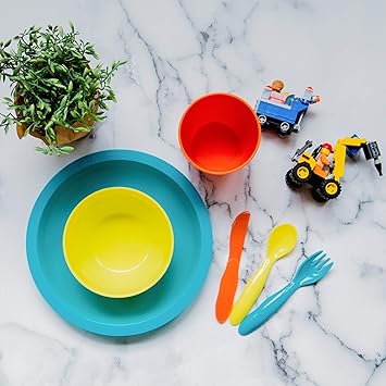 Amazon.com: Youngever - Juego de vajilla de plástico para ...