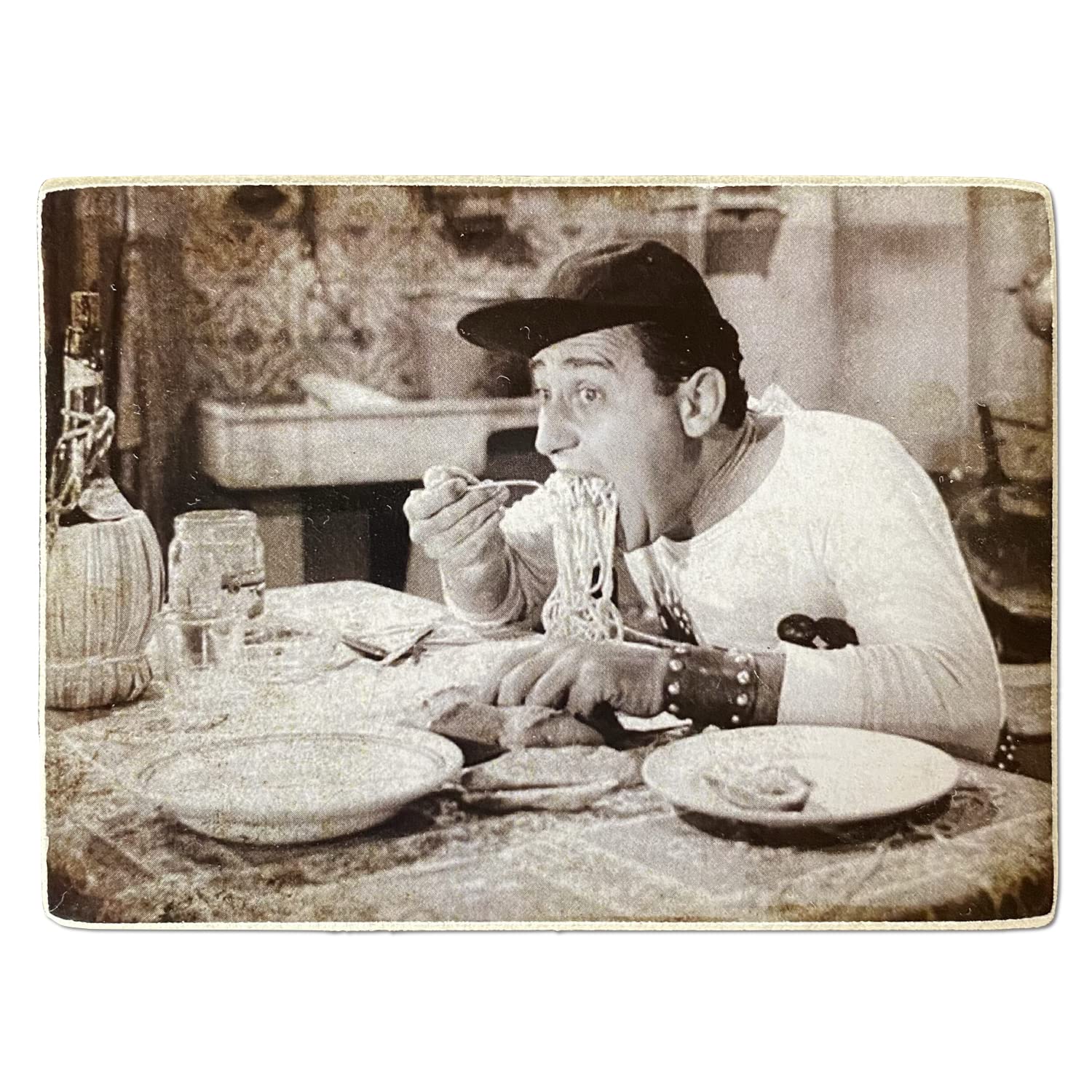 Kustom Art Magnet (magnet) Series Famous Actors Alberto Deaf Vintage for Refrigerator/Garage/Bar Print on Wood 10x6cm