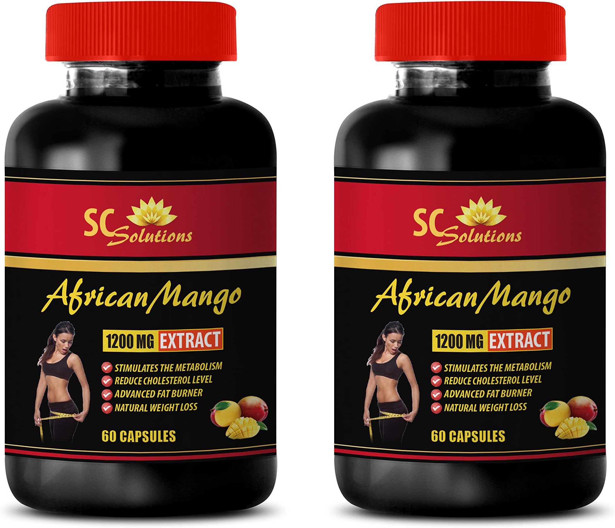 Blood Sugar reducing Supplement - African Mango Extract 1200MG - Super African Mango 1200-2 Bottles (120 Capsules)