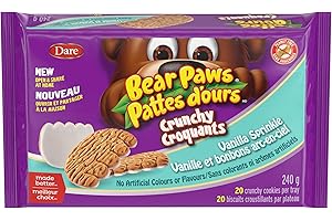 Bear Paws Crunchy Vanilla Sprinkle Cookies - Peanut Free Crunchy Cookies, Share at Home or Snack on the Go, School Snacks, 24