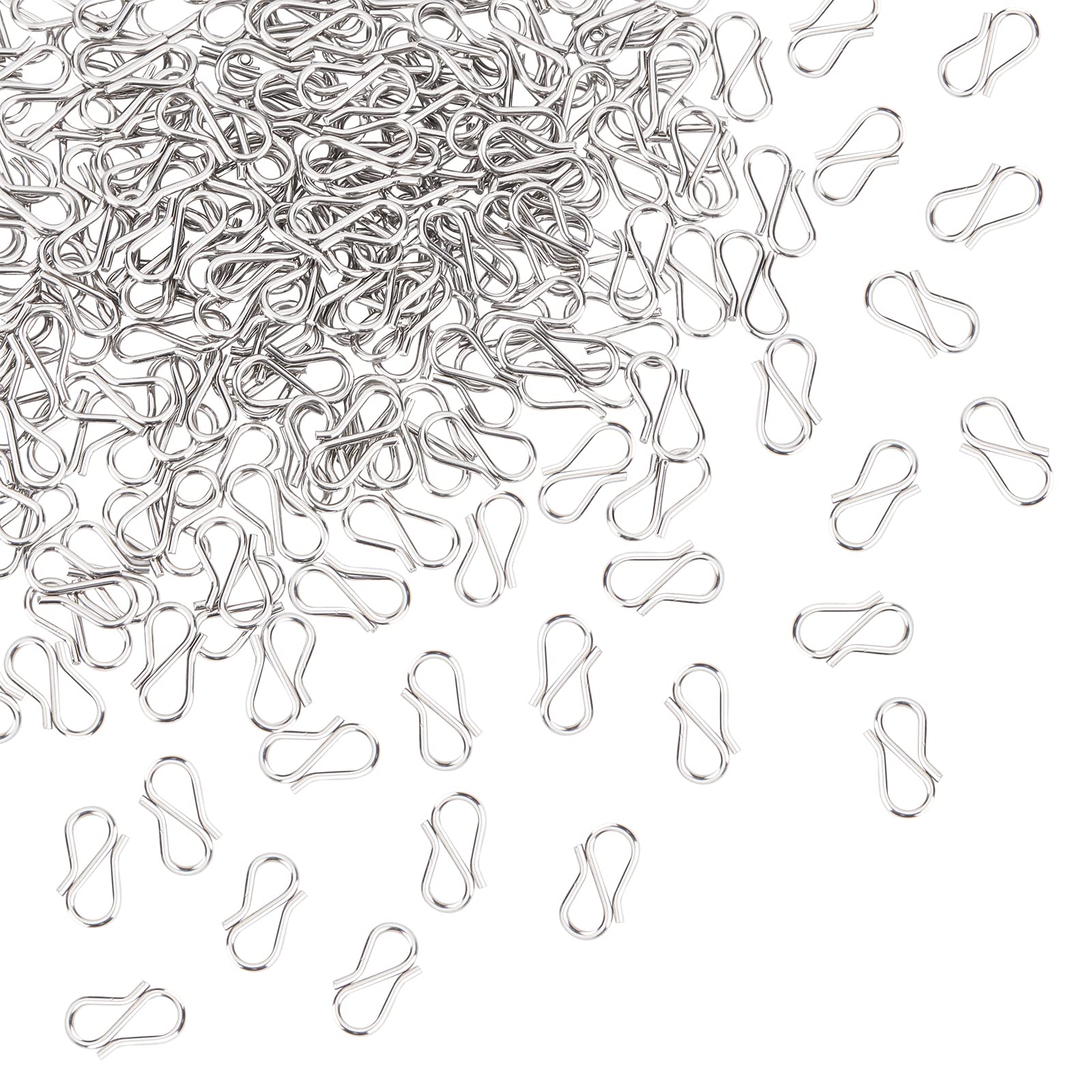 UNICRAFTALE 200pcs S-Hook Clasp Stainless Steel Hook Clasps Stainless Steel Color S Hooks Clasps Necklace Clasp Connectors S-Shaped Hook for Necklace Jewelry Making 12mm Long