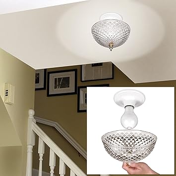 Clip On Light Shade Diamond Cut Acrylic Dome Lightbulb Fixture