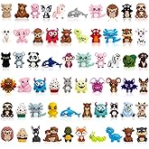 Ferreve 60 Pcs 3D Animal Silicone Focal Beads for Pens, Keychain Making, Focal Beads Bulk for Beadable Keychain DIY Crafts Necklace Bracelet Phone Chain Charms Jewelry Making