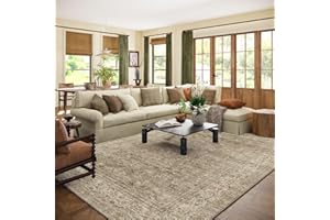 PALOHOM Machine Washable Rugs for Living Room: 8x10 Area Rugs for Bedroom Vintage Stain Resistant Non Slip Low Pile Lightweight Boho Carpet for Kitchen Dining Room Farmhouse Kids Room Nursery