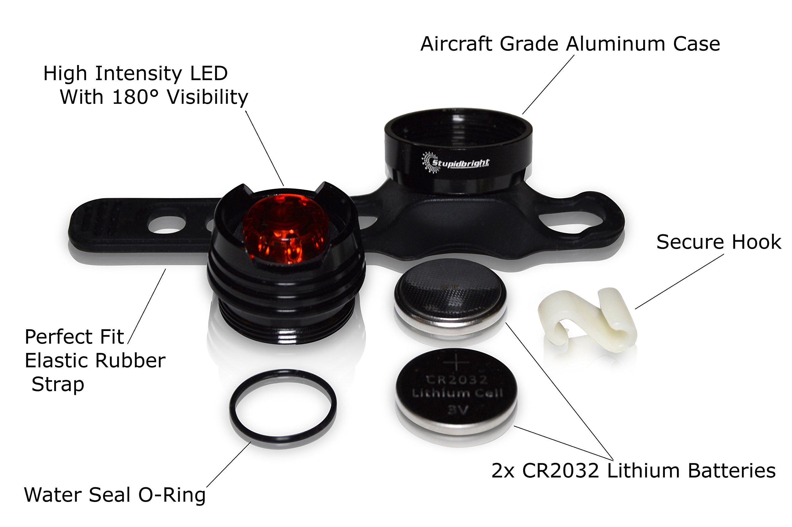 Stupidbright SBR1 Rear Bike Tail Light StrapOn LED Micro Bicycle