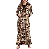 Alexander Del Rossa Fleece Nightgowns for Women Long Sleeve, Womens Nightgowns Long Sleeve - Solid and Flannel Plaid