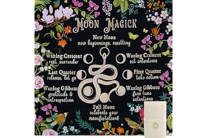 Knana Tarot Cloth Altar Cloth Tarot Mat Witchcraft Tarot Cloth Silk for Reading Tarot Accessories Tarot Cloth for Spread - with Tarot Card Bag (Moon Magic)