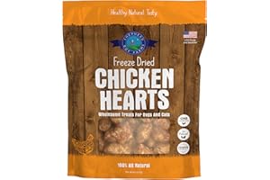 Shepherd Boy Farms Freeze Dried Dog and Cat Treats, Chicken Heart, All Natural Freeze-Dried Dog Treat & Snacks, Made in USA, High in Protein, Essential Nutrition of Raw Food, 8oz