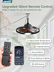 LEDIARY 20" Outdoor Ceiling Fan with Lights,IP65