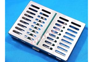 SYNAMED USA German Stainless 1 Dental Sterilization Cassette Rack Tray Box for 10 Surgical Instruments-Green
