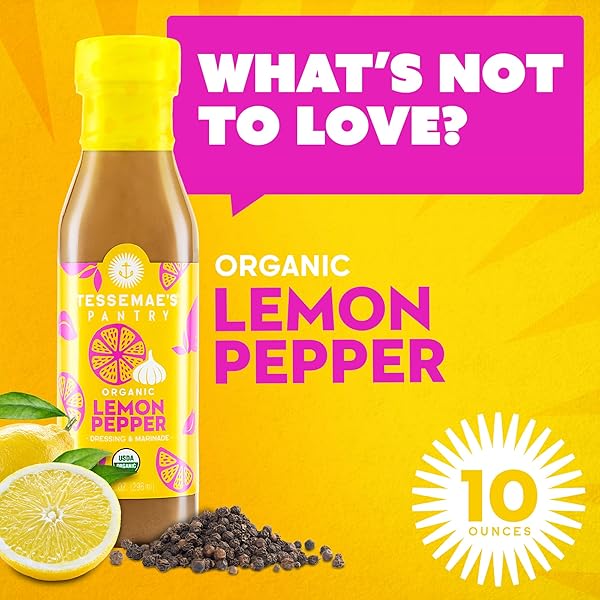 TESSEMAE’S ALL NATURAL SALAD DRESSING – FRESH FLAVORS FOR EVERY PLATE (1 PACK, LEMON PEPPER)