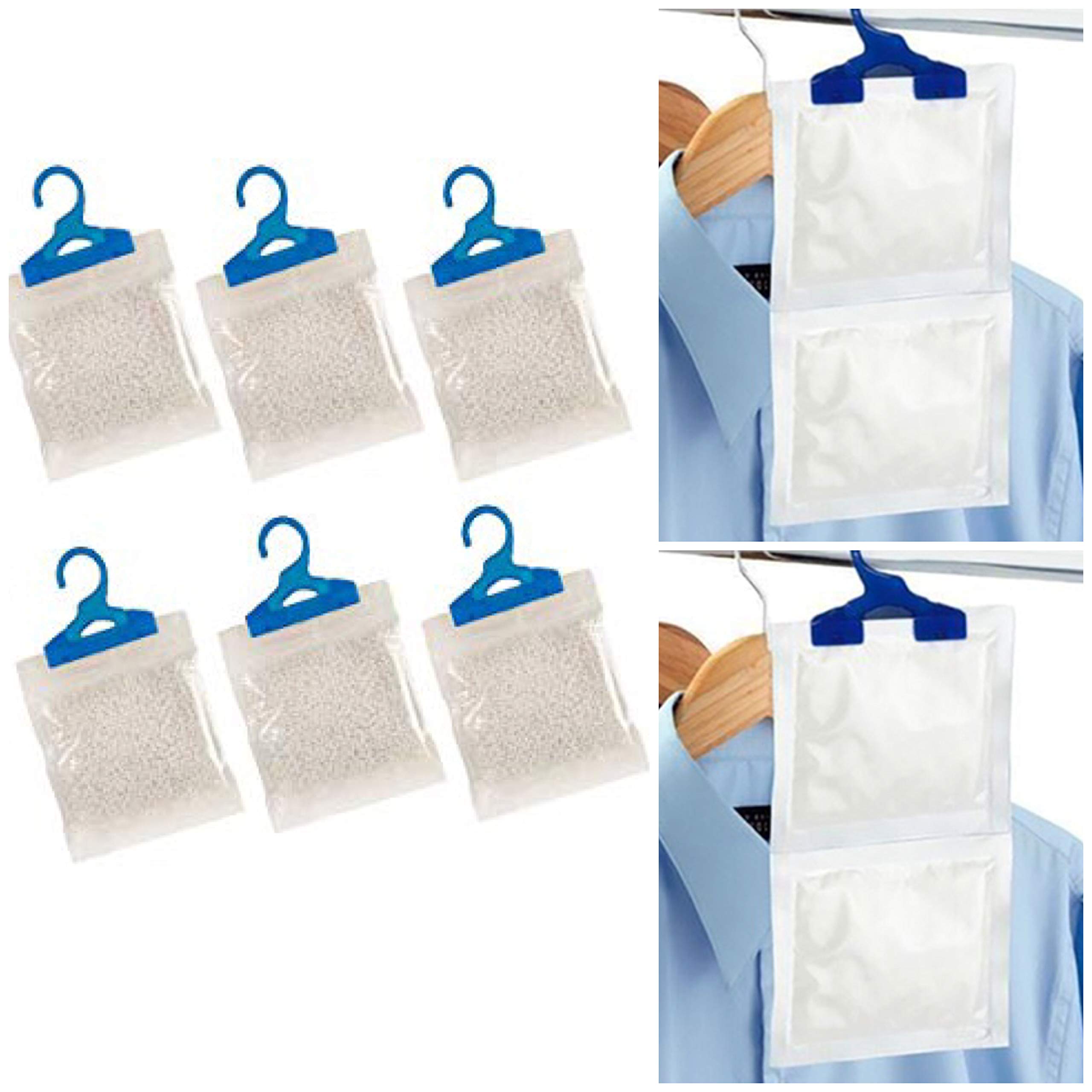 ADEPTNA Set of 6 Interior Hanging Wardrobe Dehumidifier - Helps Stop Damp Mould Mildrew Condensation etc