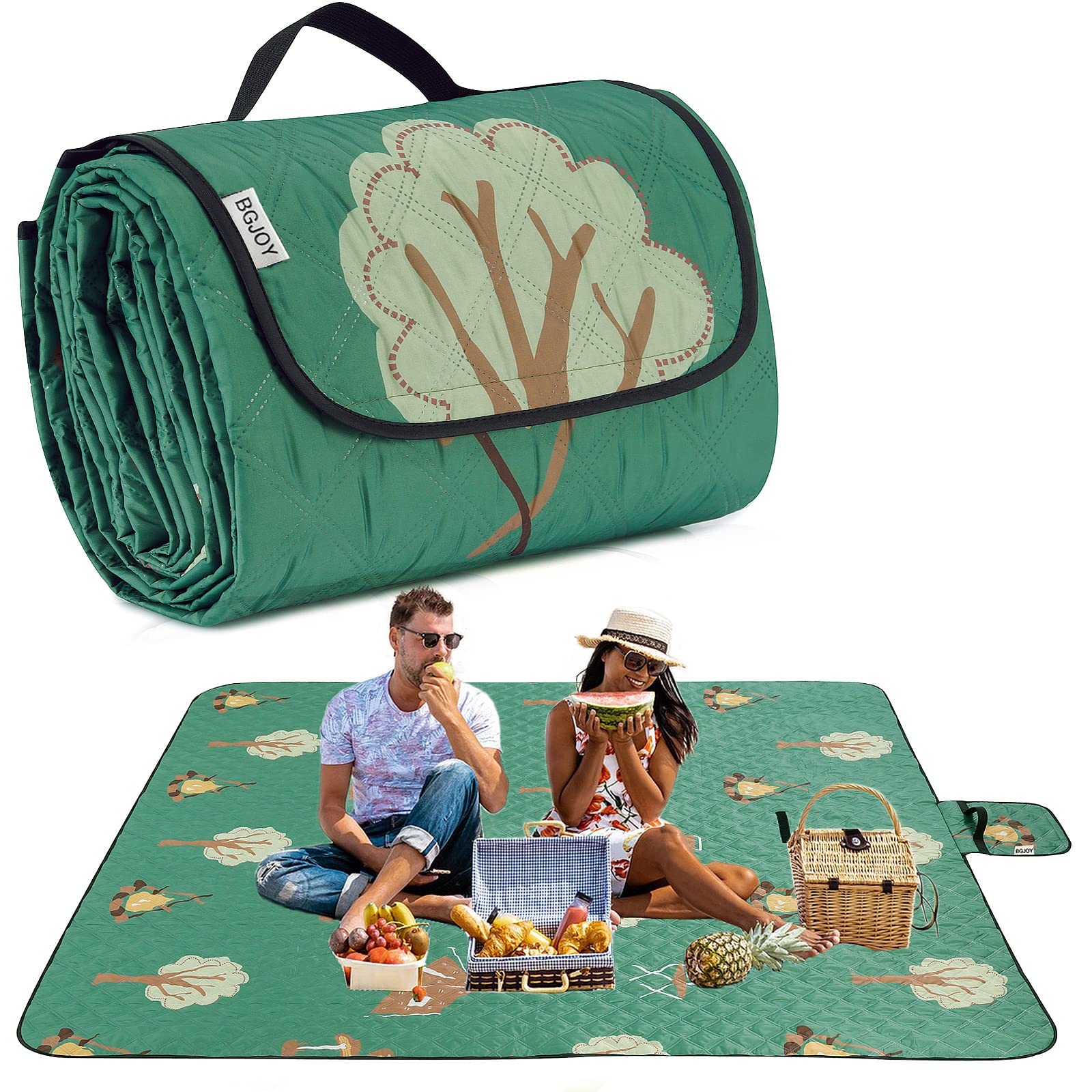 Photo 1 of Large Waterproof Sandproof Picnic Blanket - Foldable Outdoor Blanket with Carry Strap - Lightweight - Fits 2-4 Adults - For Beach, Camping, Grass, Lawn, Park