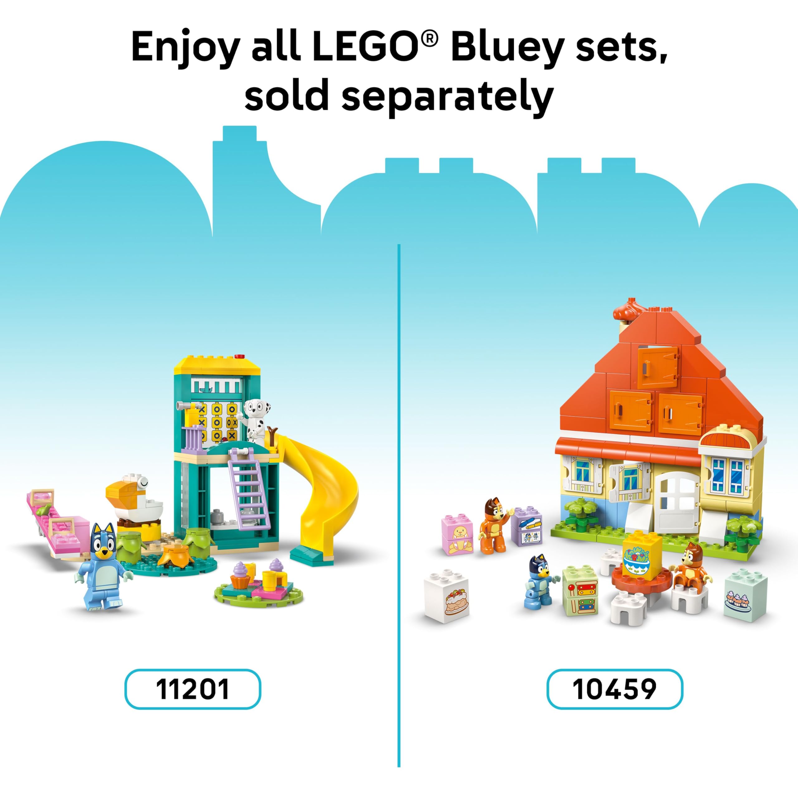LEGO DUPLO Bluey Ice Cream Trip with Bluey - Toddler Toy for Kids, Boys, and Girls Ages 2+ - Includes Bluey Figure and Ice Cream Toy Stand - Sensory Toy for Pretend Play - Preschool Gift Idea - 10458