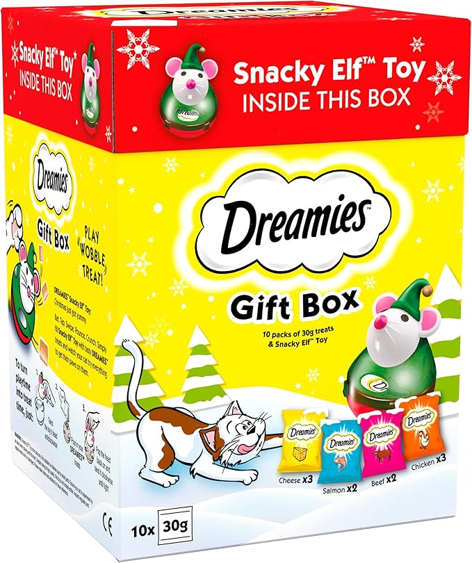 Dreamies Christmas Cat Treats, Xmas Variety Gift Box, 3 Boxes (3 x 300