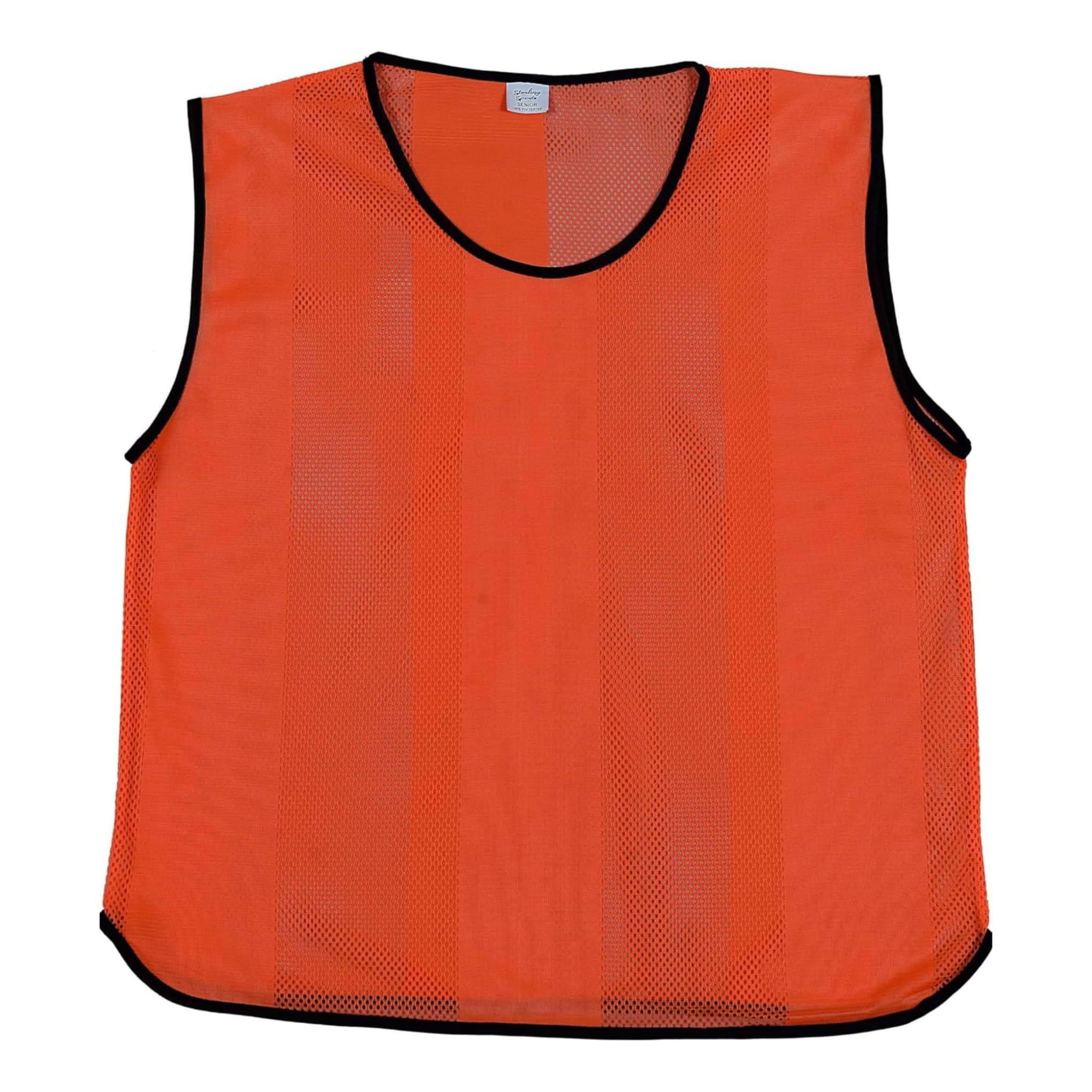 Sterling Sports 10 X Training Bibs Sports Mesh Football Bibs Kids - Quick Dry Football Training Equipment For Soccer, School Play, Basketball- Ideal Team Practice Vest (Orange, Small Boys/Girls)
