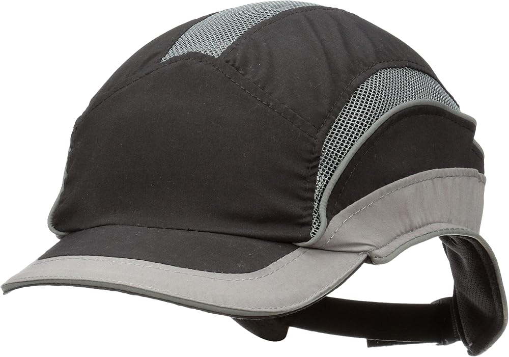 3M First Base 3 Bump Cap Elite Black Grey 55 mm Reduced Peak EN812 A1