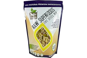 Raw Superfoods Five Seeds Mix (Pumpkin Seeds, Sunflower Seeds, Chia Seeds, Flax Seeds, Sesame Seeds) All Natural Healthy Non-