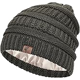 Olivia Sylx Satin Lined Slouchy Beanie for Women - Satin & Silk Lined Winter Hats