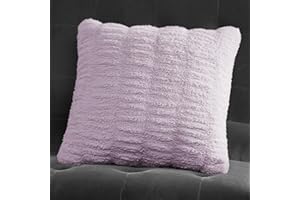 Juicy Couture Pleated Faux Fur Decorative Pillow - Premium Throw Pillow - 20"x20", Orchid Purple