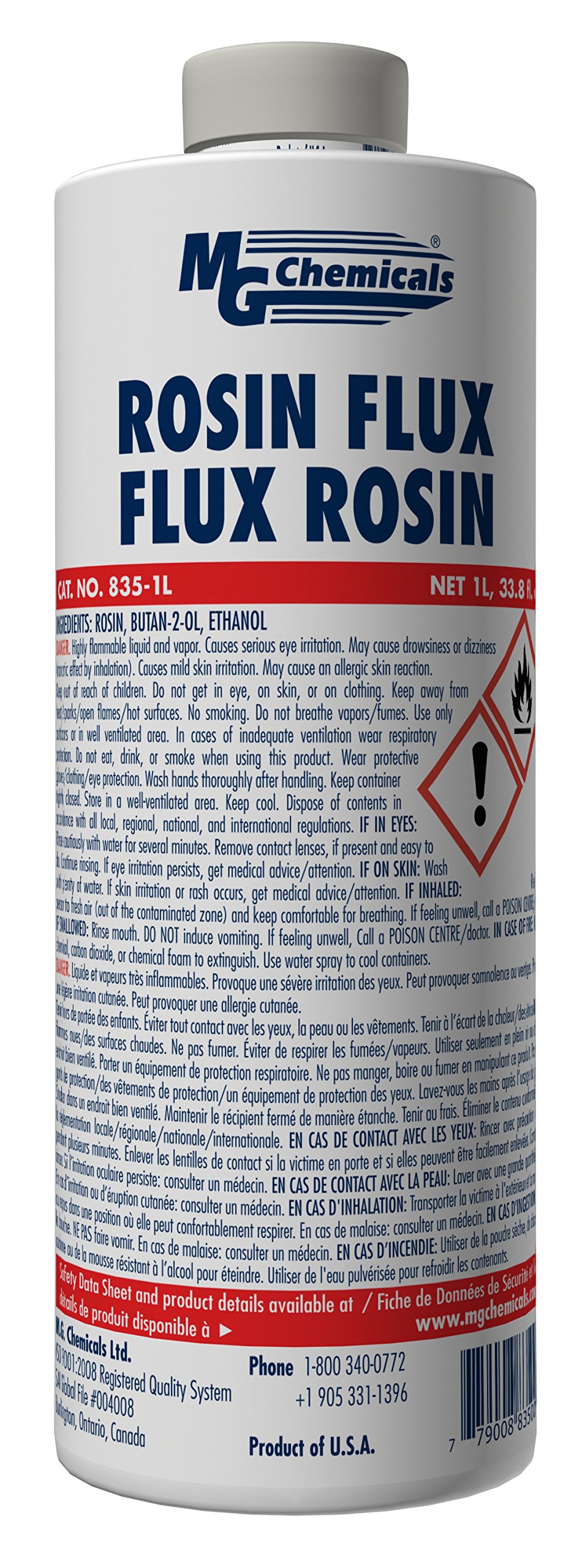 MG Chemicals Liquid Rosin Flux, for Leaded and Lead Free Solder, 1 Liter Bottle 779008835005 eBay