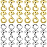 DC,CLISENCE 50 Pcs Gold Jump Ring for Jewelry Making, OD 5.5mm ID 3mm Locking Jump Rings, Jump Rings for Charms, Necklace, Pendants, Bracelet, Keychain, Jewelry Making (Gold+Silver)