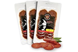 THREE SISTERS MEATS Sliced Dry Cured Chorizo (3oz, 3 pack) - A Taste of Northern Spanish Chorizo - Vegetarian-Diet-Fed, ABF Chorizo Pork - USDA Certified All Natural - Versatile & Delicious Dry Cured Chorizo.
