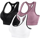 Heathyoga High Impact Sports Bras for Women High Support Padded Sports Bra Workout Bras for Women Racerback Bra for Yoga