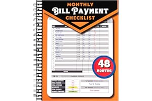 NOTEWELLS Monthly Bill Payment Checklist: Bill Tracker Notebook With Spiral Binding 8"x10" The 4-Year Guide for Families & Money Managers, 960 Billing Records Included (Gold)