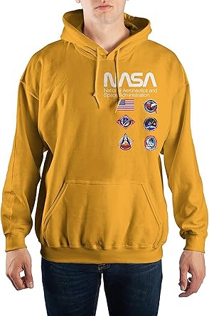 orange nasa hoodie with patches