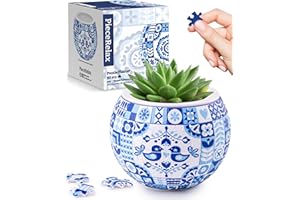 PieceRelax 3D Puzzle Planter 80 Pieces - Flower Pot - Danish Folklore Style, Home Decor Flower Pots for Indoor Cactus, Succulents Pots [K1117]