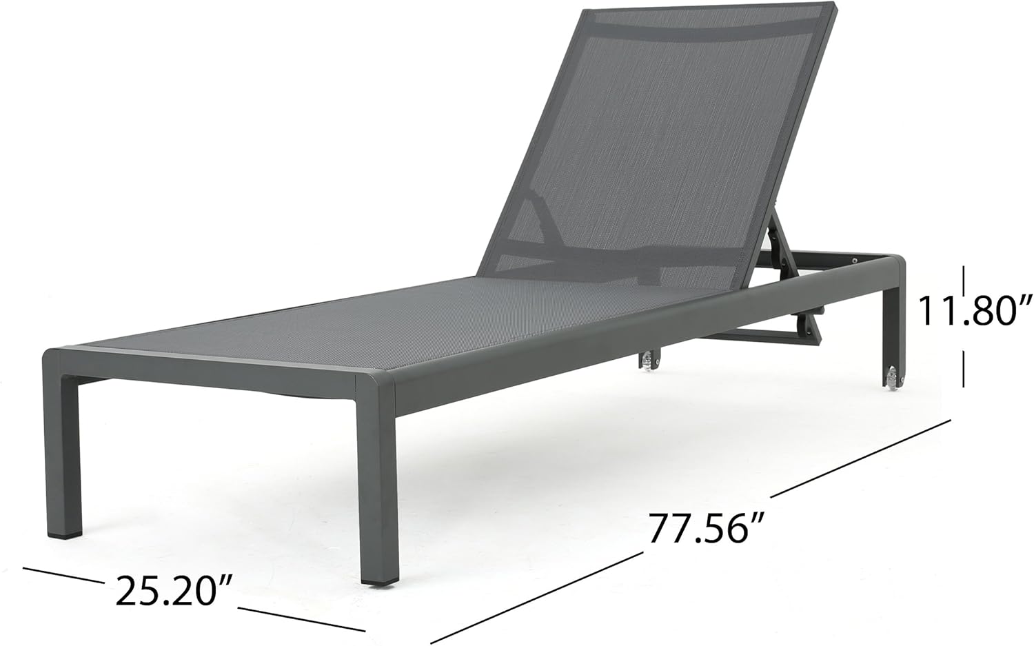 Christopher Knight Home Cape Coral Outdoor Aluminum Chaise Lounges with Mesh Seat, 2-Pcs Set, Grey / Dark Grey : Garden & Outdoor