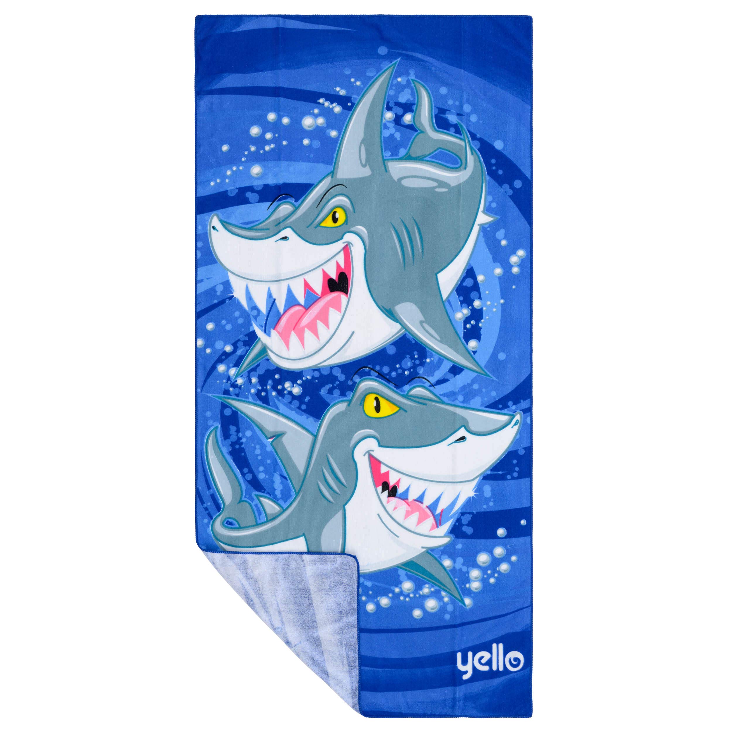 Yello Lightweight Beach Towel with Shark Design