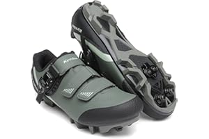 Kyedoo Mountain Bike Shoes Mens Cycling Shoes Quick Ratchet Buckle Compatible with SPD System Pedal for Indoor and Outdoor Mountain Road Biking Riding (SPD Clips includes)