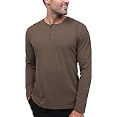 INTO THE AM Henley Shirts for Men S - 4XL Casual Collarless 3-Button Short & Long Sleeve Fitted Modern Fit T-Shirt