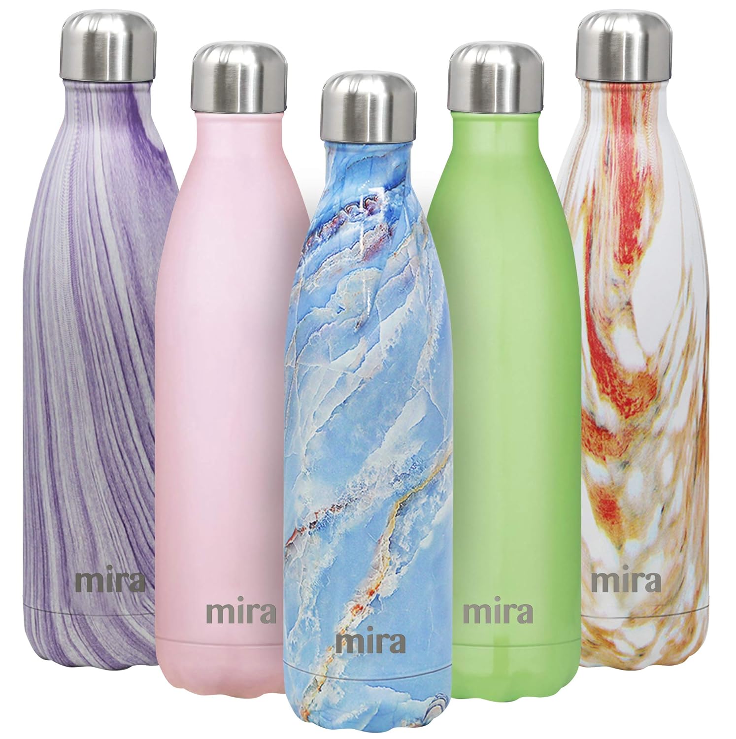 MIRA 25 Oz Stainless Steel Vacuum Insulated Water Bottle | Double Walled Cola Shape Thermos | 24 Hours Cold, 12 Hours Hot | Reusable Metal Water Bottle | Leak-Proof Sports Flask | Galaxy