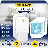VEYOFLY Fruit Fly Traps Indoor Plug-in UV, Gnat Trap, 2 Device + 4 Refills | UV light attracts insects to glue cards, silent
