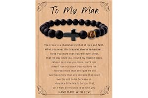 NANOOER Cross Mens Bracelets Gifts for Men Dad Grandpa Husband Father Boyfriend Son Man Fathers Day Anniversary Thanksgiving Christmas Gifts Birthday Gifts for Men Best Mens Gifts for Him