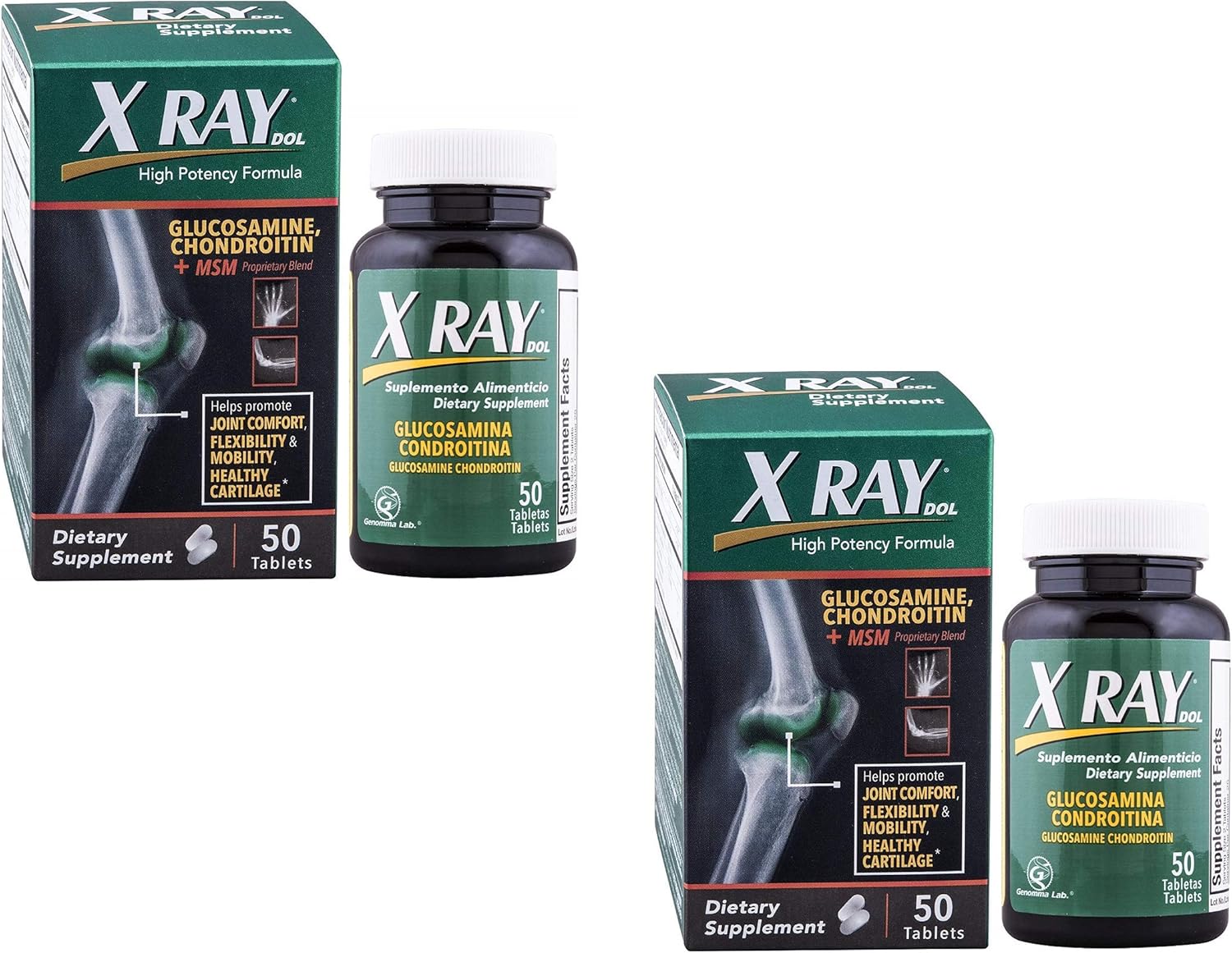 XRAY Dol Glucosamine Supplement Tablets, 50 Count (Pack of