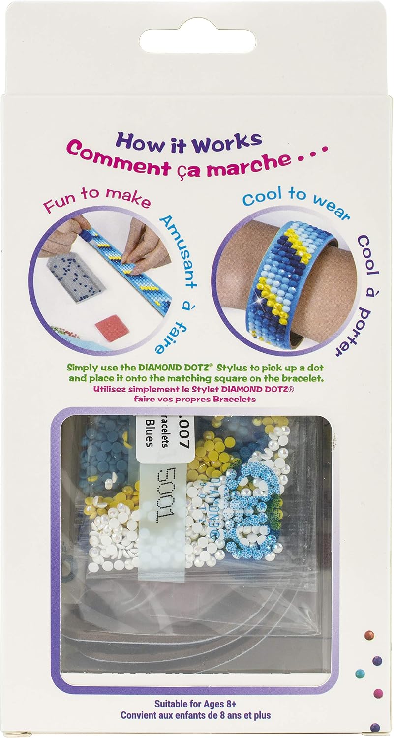 DIAMOND DOTZ BRACELET 3/PKG BLUES, Assorted Blues 3/Pkg - Image 3