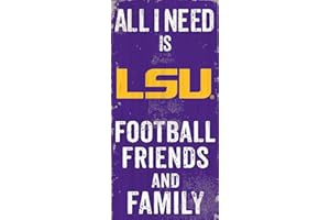 Fan Creations LSU Tigers 6" x 12" All I Need is Football, Friends, and Family Wood Sign