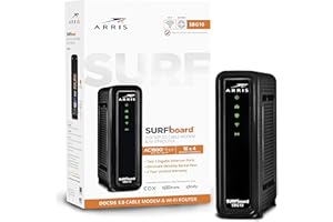 ARRIS Surfboard SBG10 DOCSIS 3.0 Cable Modem & AC1600 Dual Band Wi-Fi Router, Approved for Cox, Spectrum, Xfinity & Others (B