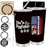 Keluna Dog Dad Gifts for Men - 3Pcs Best Dog Dad Gifts, 20Oz Insulated Tumbler with Lid Staw, Keychain, Bracelets, Christmas Father's Day Birthday Retirement Presents for Dogfather Pet Dog Lovers Men