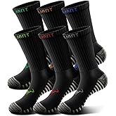 BULLIANT Men Socks,Athletic Crew Socks Compression For Men Sports Running Cushioned Footbed Non-blister Toe Brethable Wicking