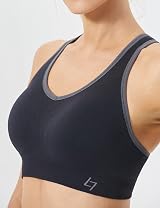 FITTIN Racerback Sports Bra Women High Impact Padded Seamless Black view 3