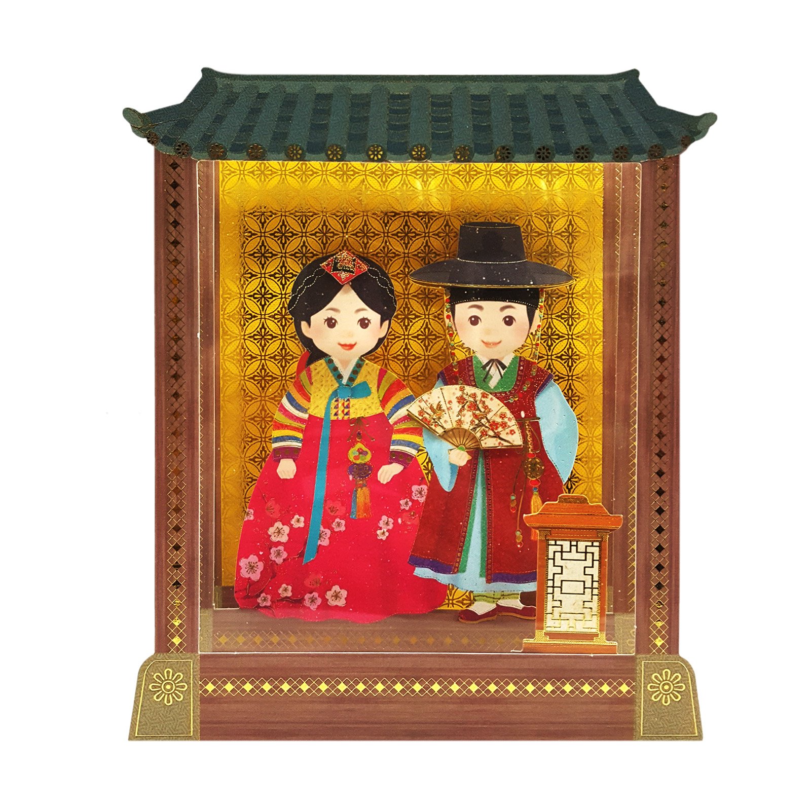 YG Card Korean Clothes Young Man N Woman Hanbok Card Hand Made 3D Stand Up Greeting Cards Envelope Included Multicolored